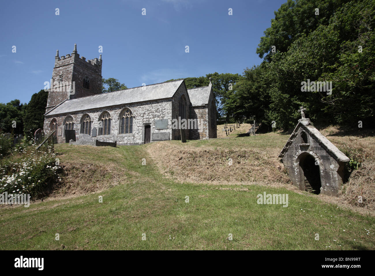 Pfarrei St.-Anna-Kirche und St. Annes Heilige gut Whitstone, Cornwall Stockfoto