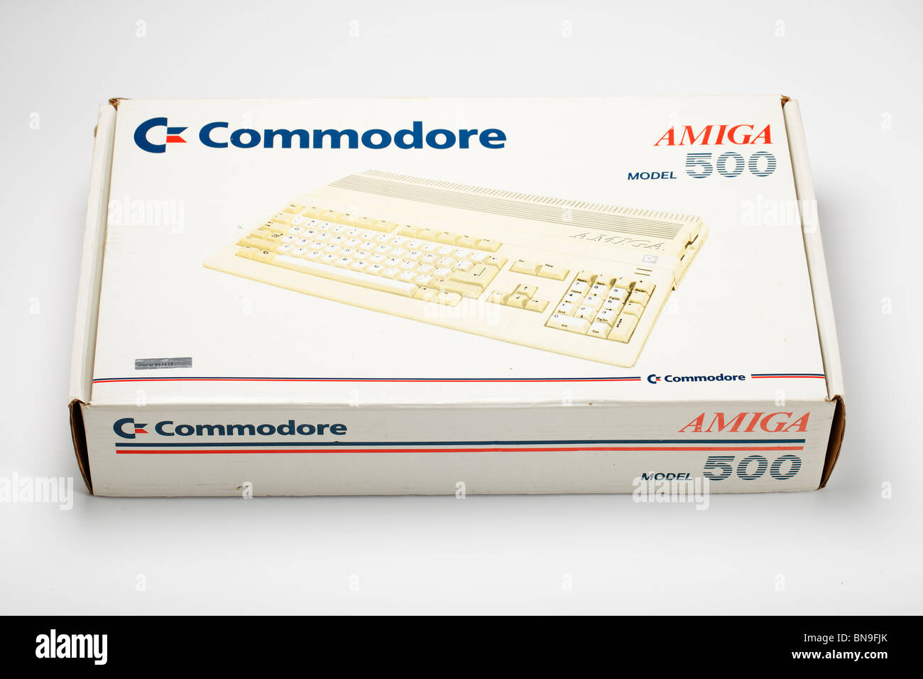 Schachtel mit Commodore Amiga Computer aus den 1980er Jahren Stockfoto