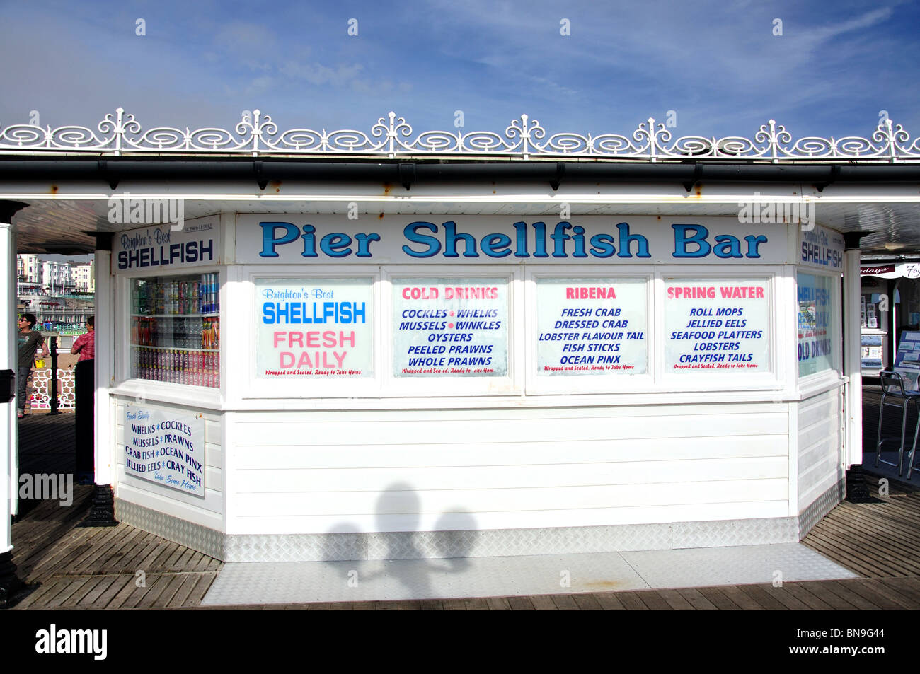 Pier Muscheln Bar, Pier von Brighton, Brighton, East Sussex, England, Vereinigtes Königreich Stockfoto