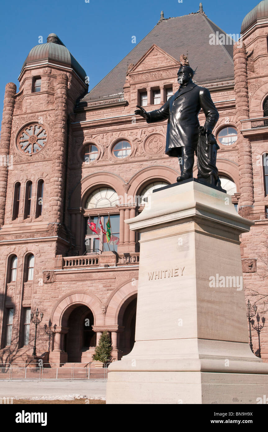 Statue von Sir James Plinius Whitney, Premier von Ontario 1905-1914, Legislativversammlung von Ontario, Toronto, Ontario, Kanada Stockfoto