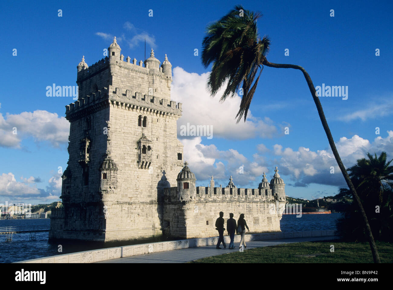 Portugal, Lissabon, Belem, Torre de Belém gebaut 1515. Stockfoto