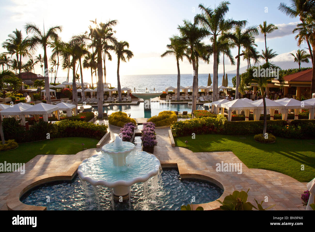 Vier Seaons Resort und Hotel Wailea Strand in Wailea, Maui, Hawaii Stockfoto