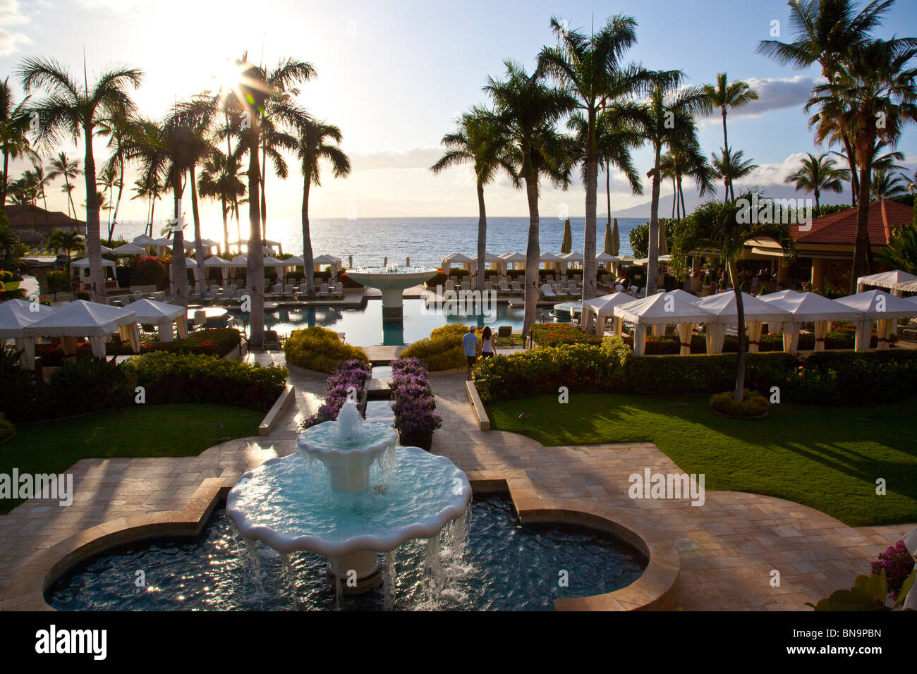 Vier Seaons Resort und Hotel Wailea Strand in Wailea, Maui, Hawaii Stockfoto