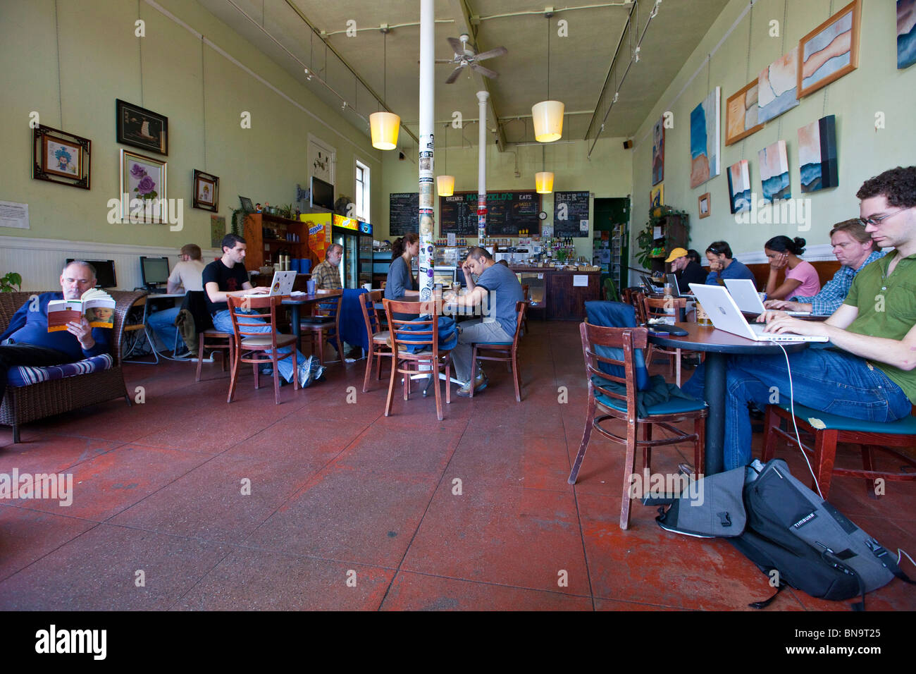 Coffeeshop der Mission in San Francisco, CA Stockfoto