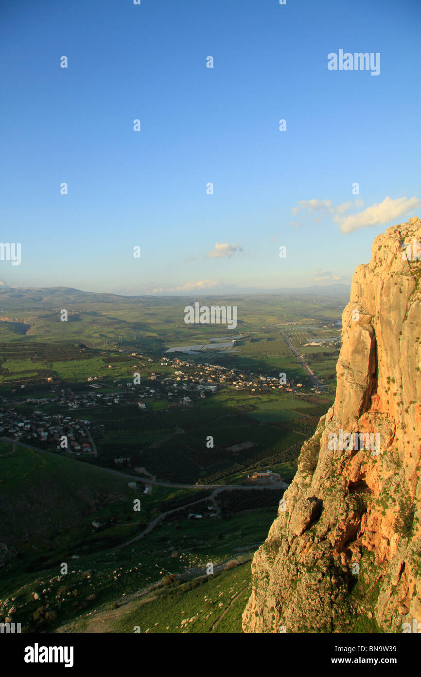 Israel, unteren Galiläa Arbel Klippe Migdal und den See Genezareth Stockfoto