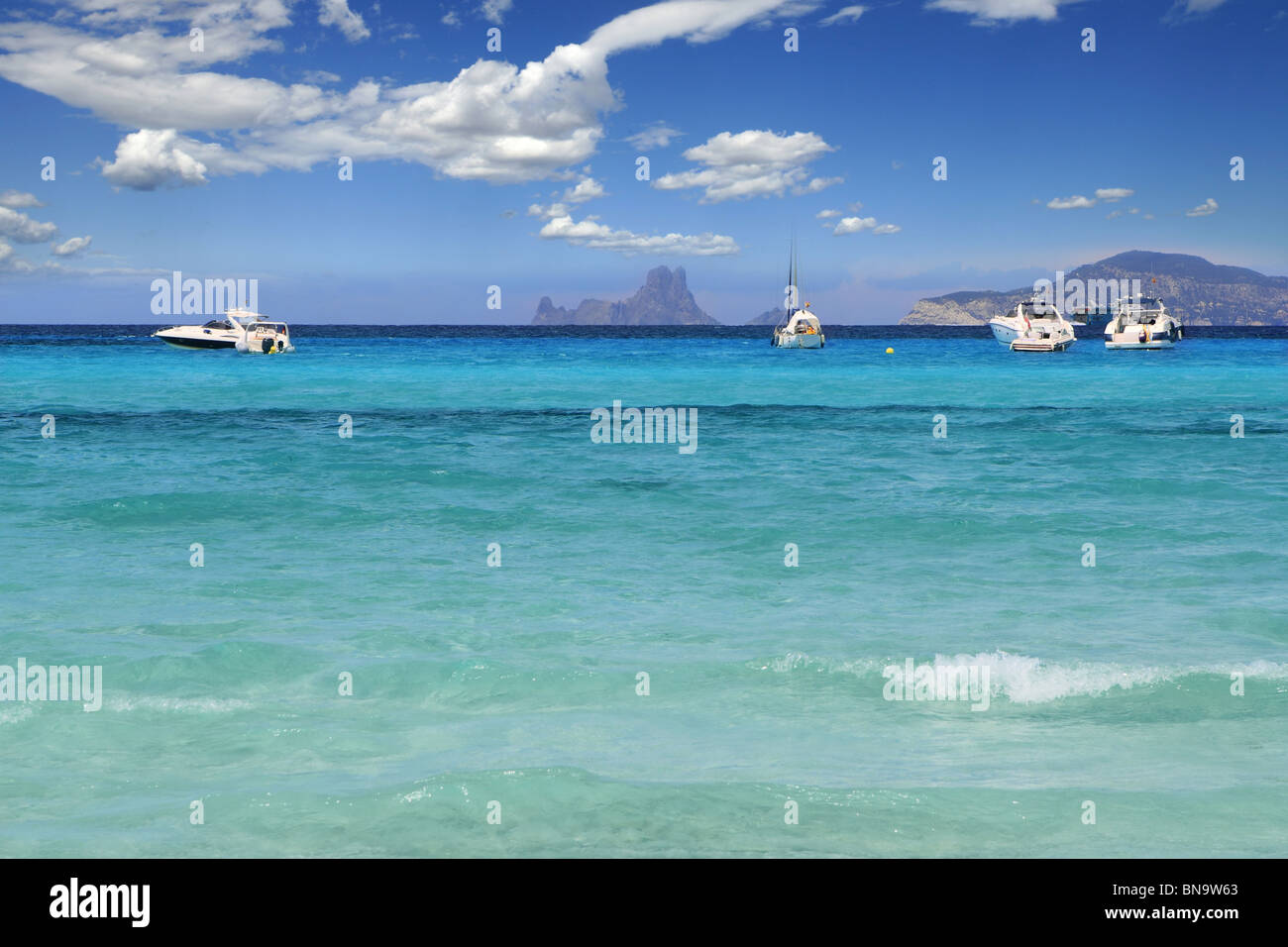 Illetes Formentera Strand türkisblauen Mittelmeer Balearen Stockfoto