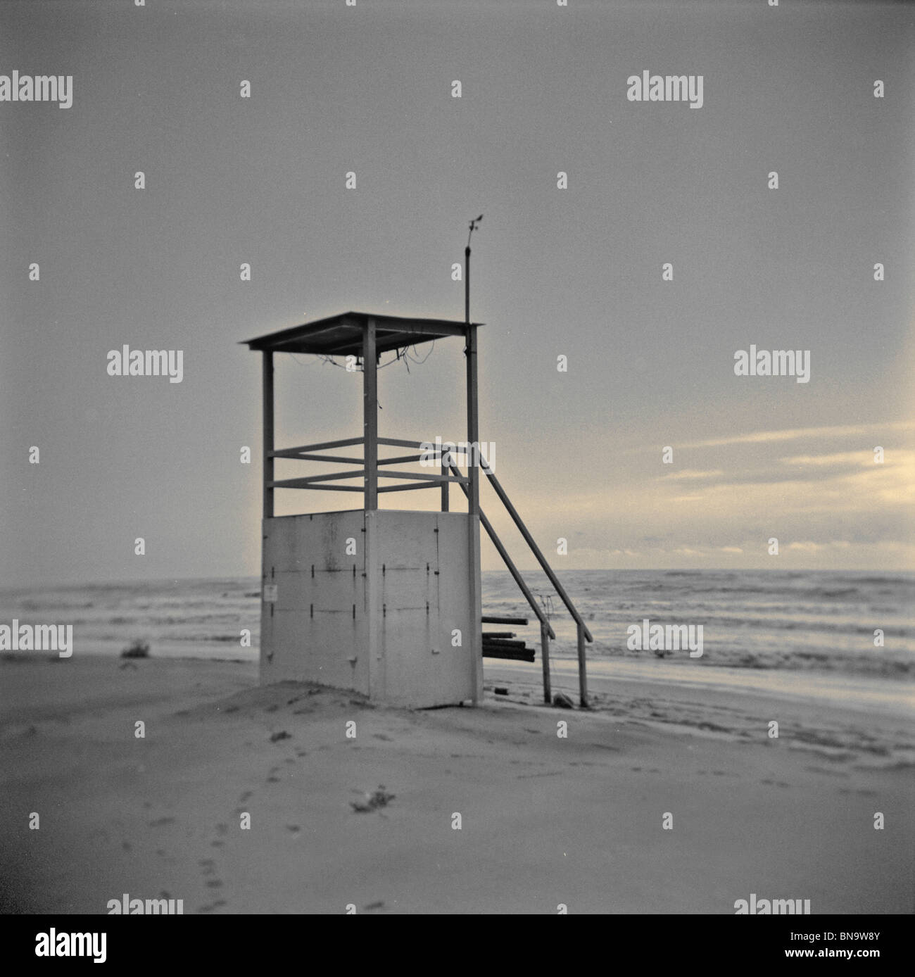 sichere Umkleidekabinen am Strand Stockfoto