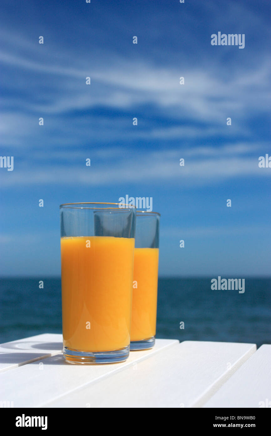 Gläser Orangensaft Stockfoto