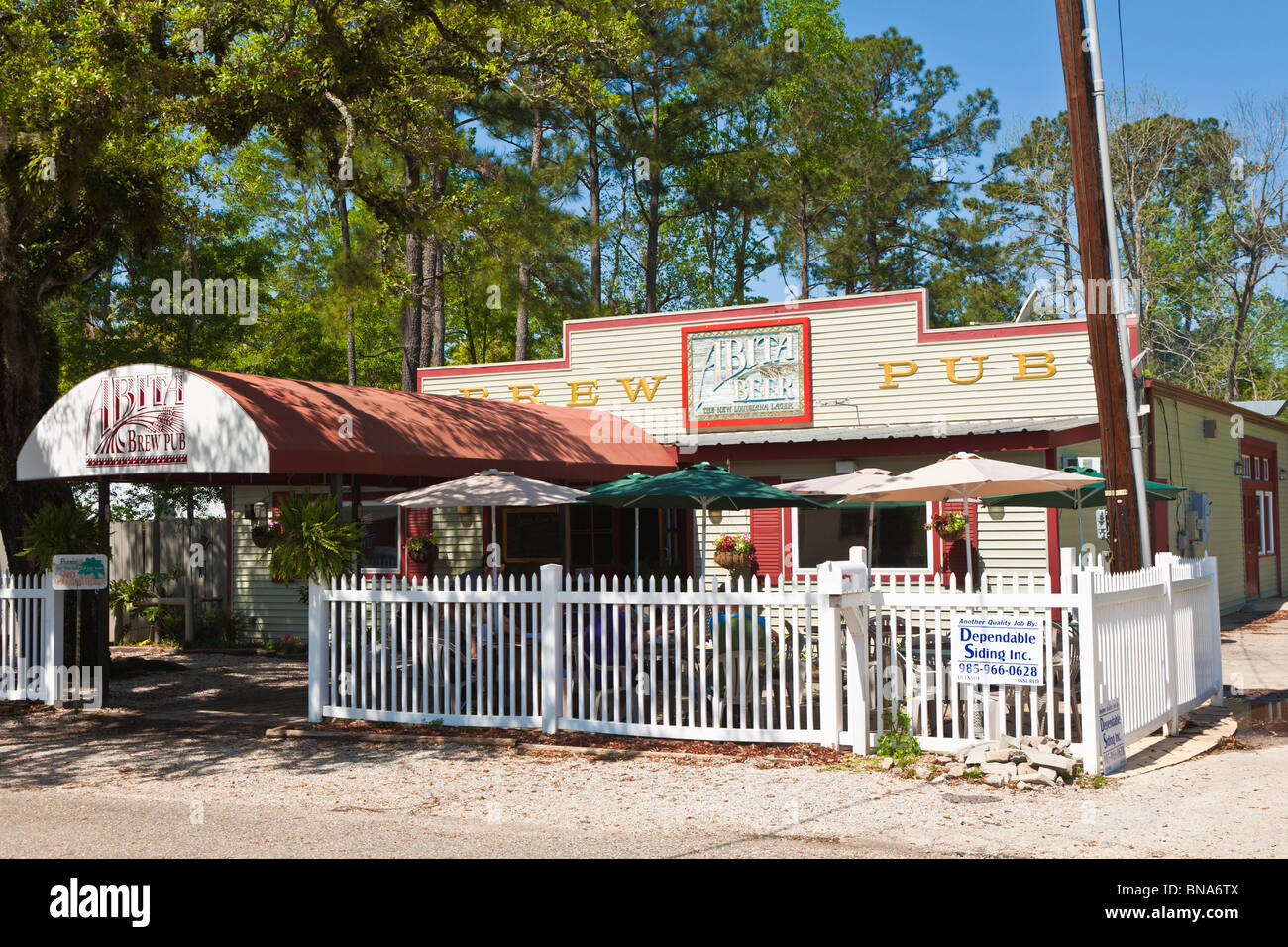 Abita Springs, LA - Mar-2009 - Abita Brew Pub im Zentrum der Stadt in Abita Springs, Louisiana Stockfoto