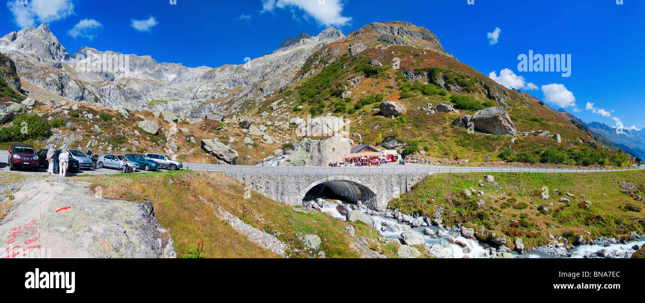 Ein Restaurant in der Nähe der Susten-Passhöhe im Kanton Uri, Schweiz Stockfoto