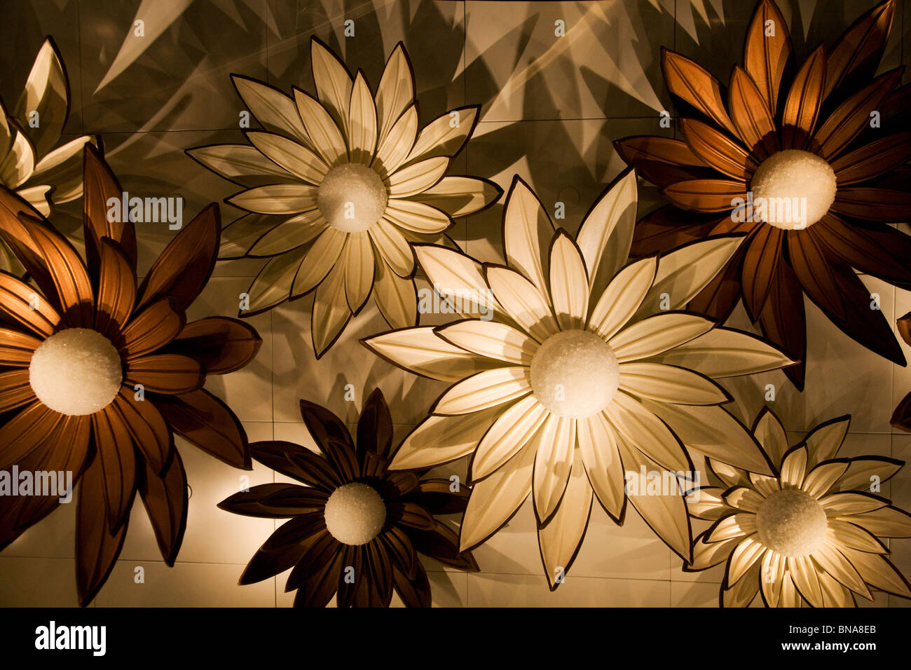 Blumen hergestellt aus Schokolade, Aria, City Center, Las Vegas, Nevada. Stockfoto