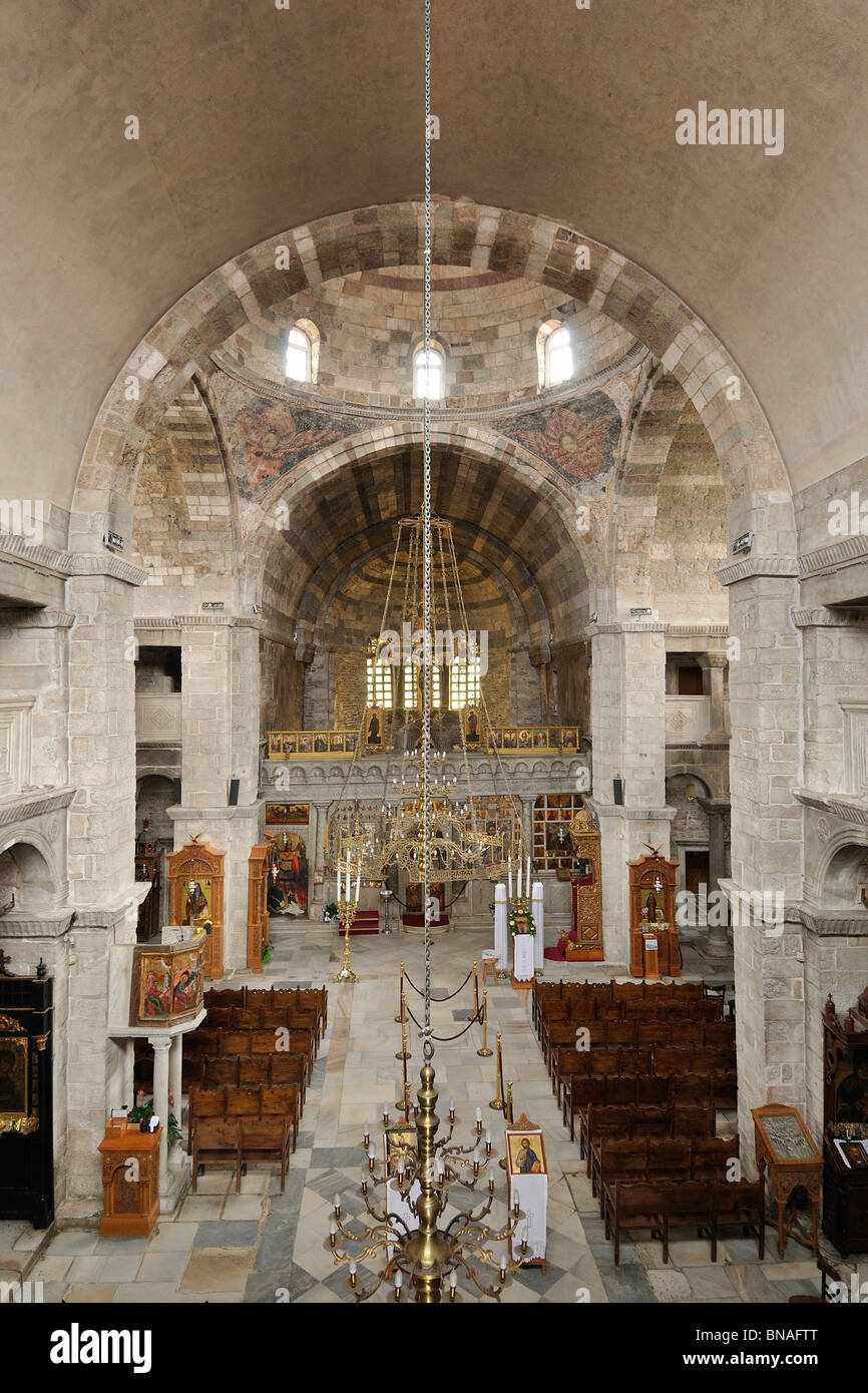 Paros. Griechenland. Kirche Panagia Ekatontapyliani, Parykia. Stockfoto