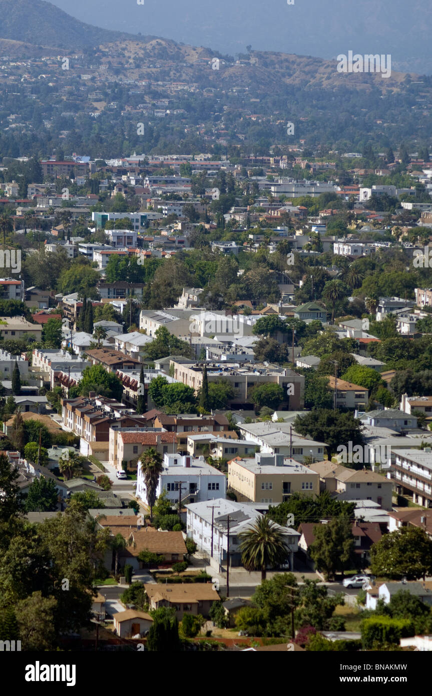 Blick auf Glendale, Kalifornien durch trübe Himmel Stockfoto