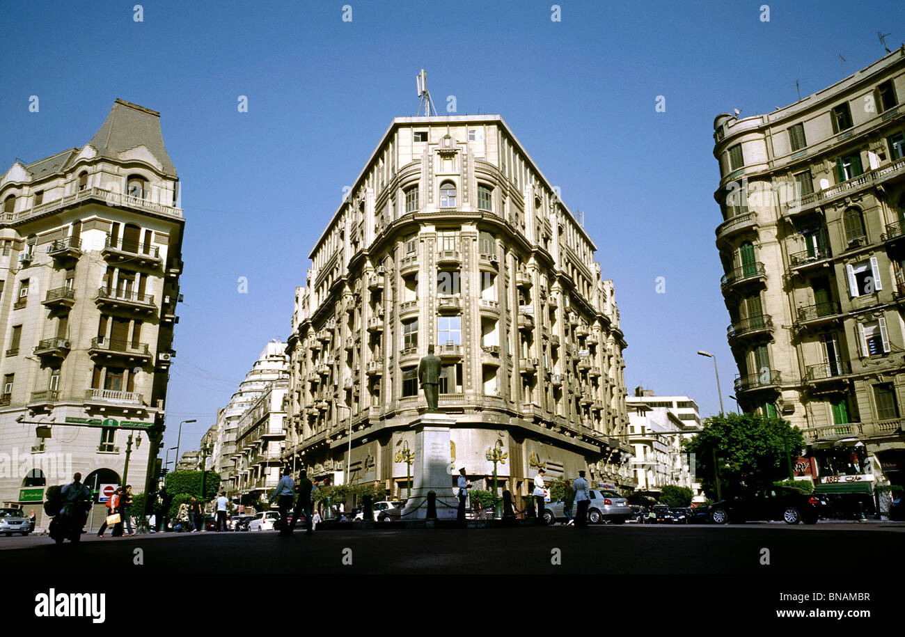 Ansicht des Midan Talaat Harb im Zentrum von Kairo. Stockfoto