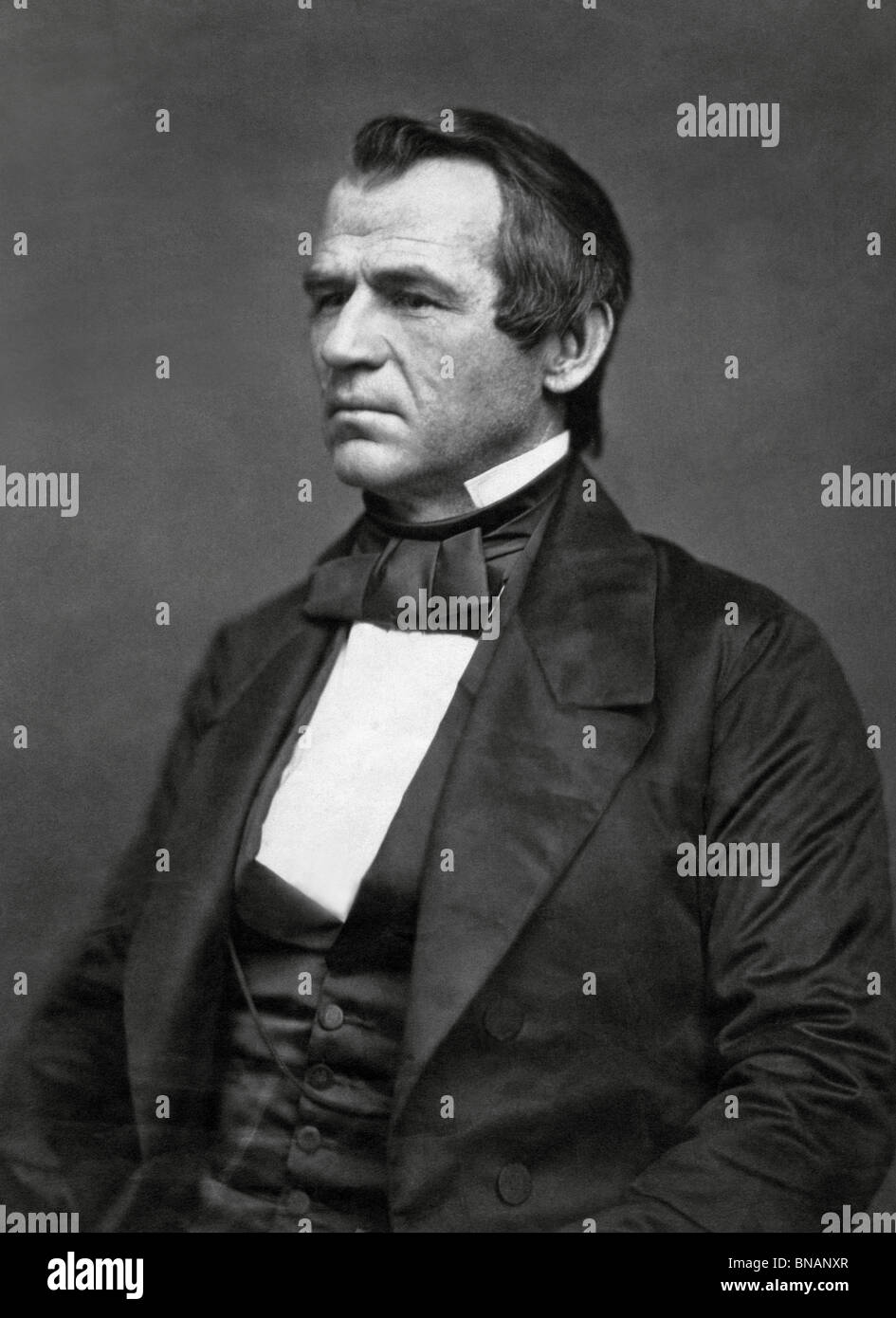 Portraitfoto um 1860 von Andrew Johnson (1808-1875) - der 17. US-Präsident (1865-1869) und erste angeklagt werden. Stockfoto