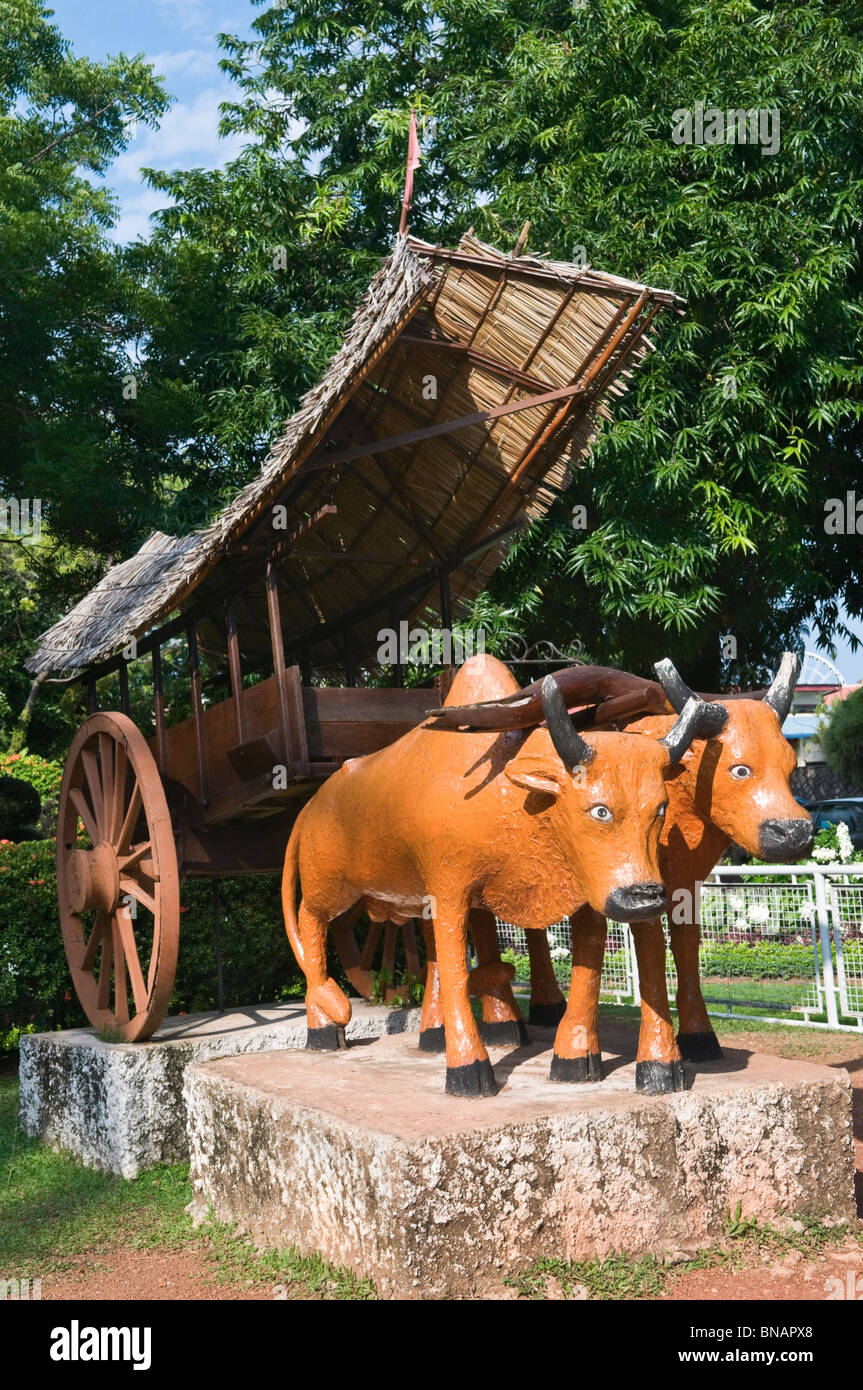 Bullock Warenkorb Statue Melaka Melaka, Malaysia Stockfoto