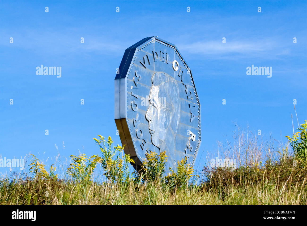 Großen Nickel bei Dynamic Earth, Sudbury, Ontario, Kanada. Stockfoto