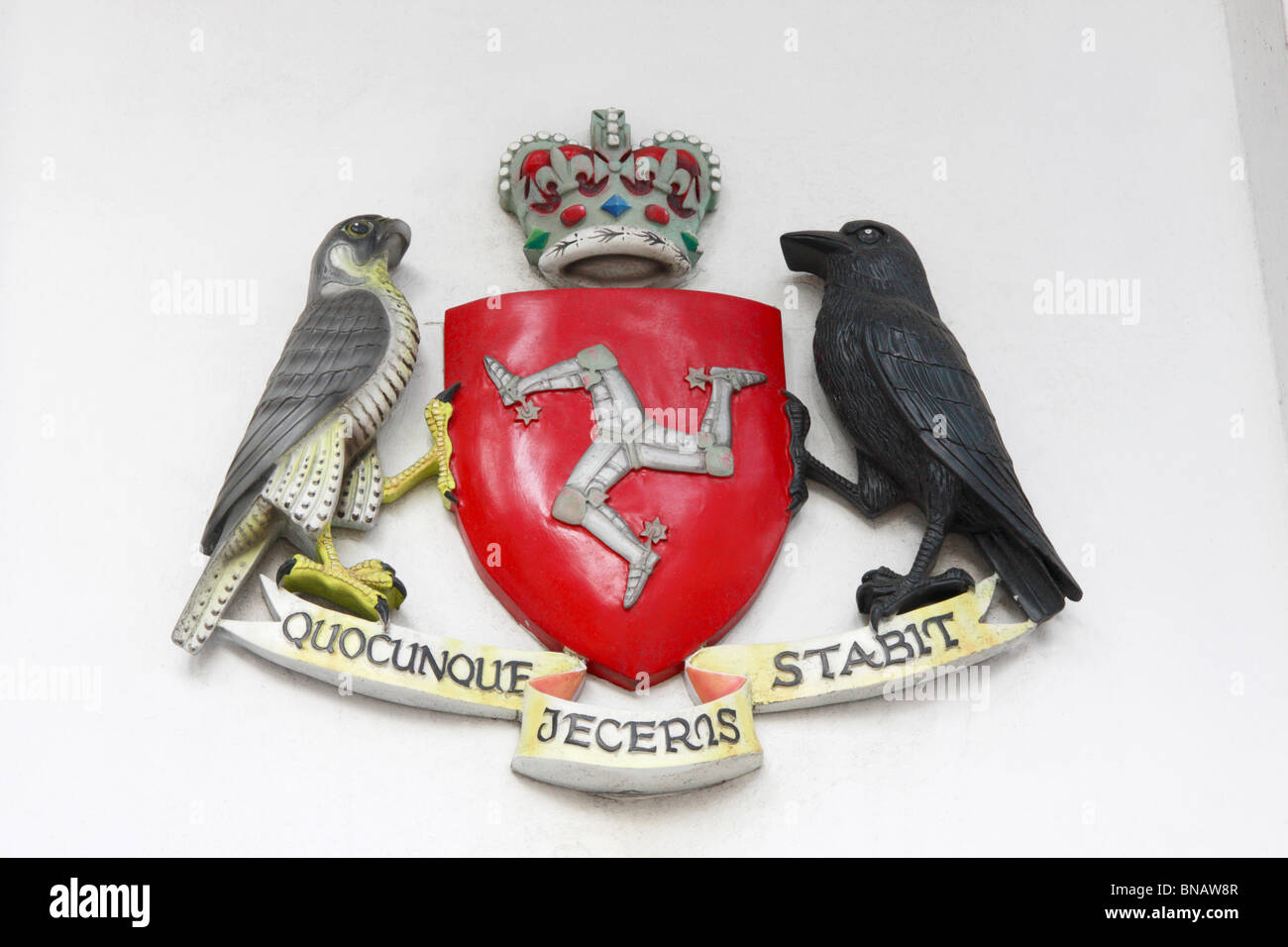 Wappen von Tynwald der Isle Of Man-Parlament Stockfoto