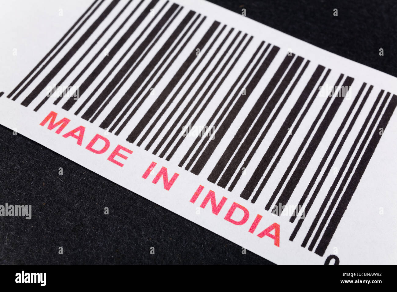 Made in Indien und Barcode, Business-Konzept Stockfoto