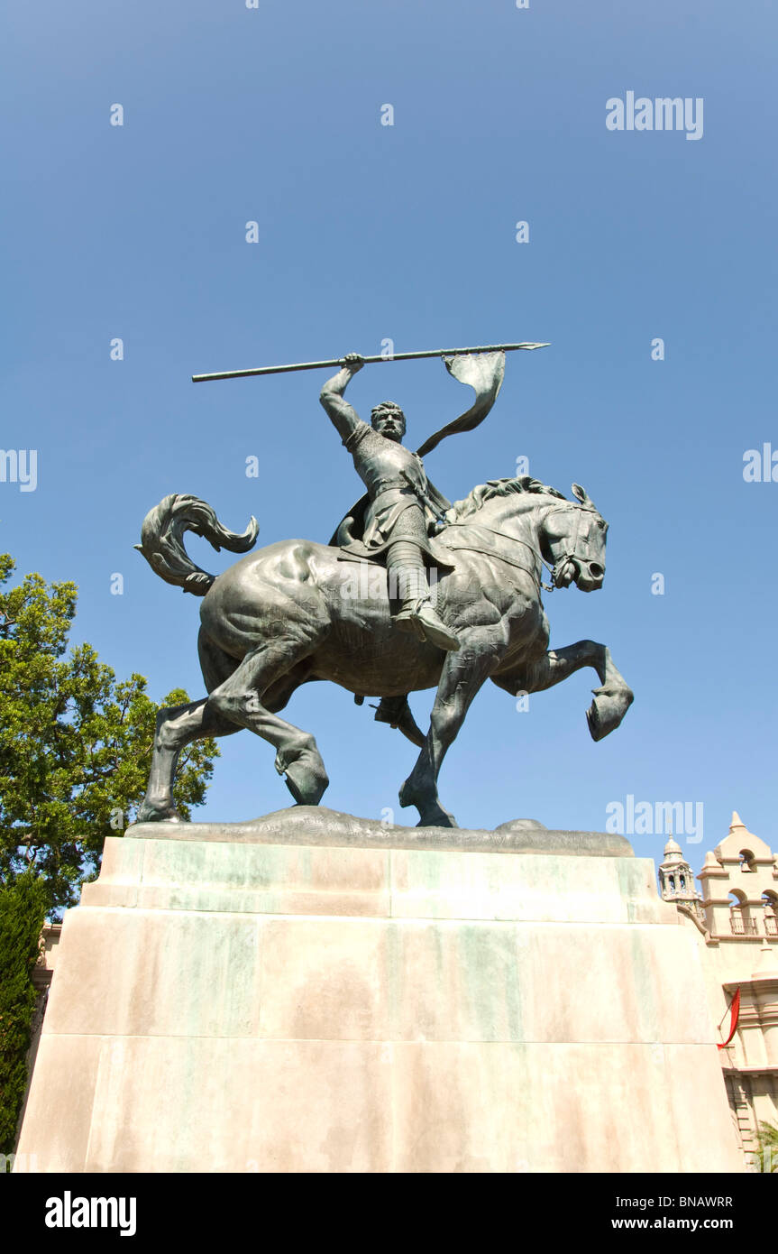 Pferd und Reiter Skulptur Stockfoto