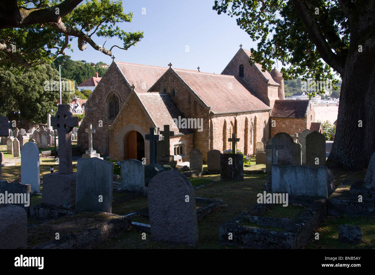 Pfarrkirche, St. Brelades Bay, Jersey Stockfoto