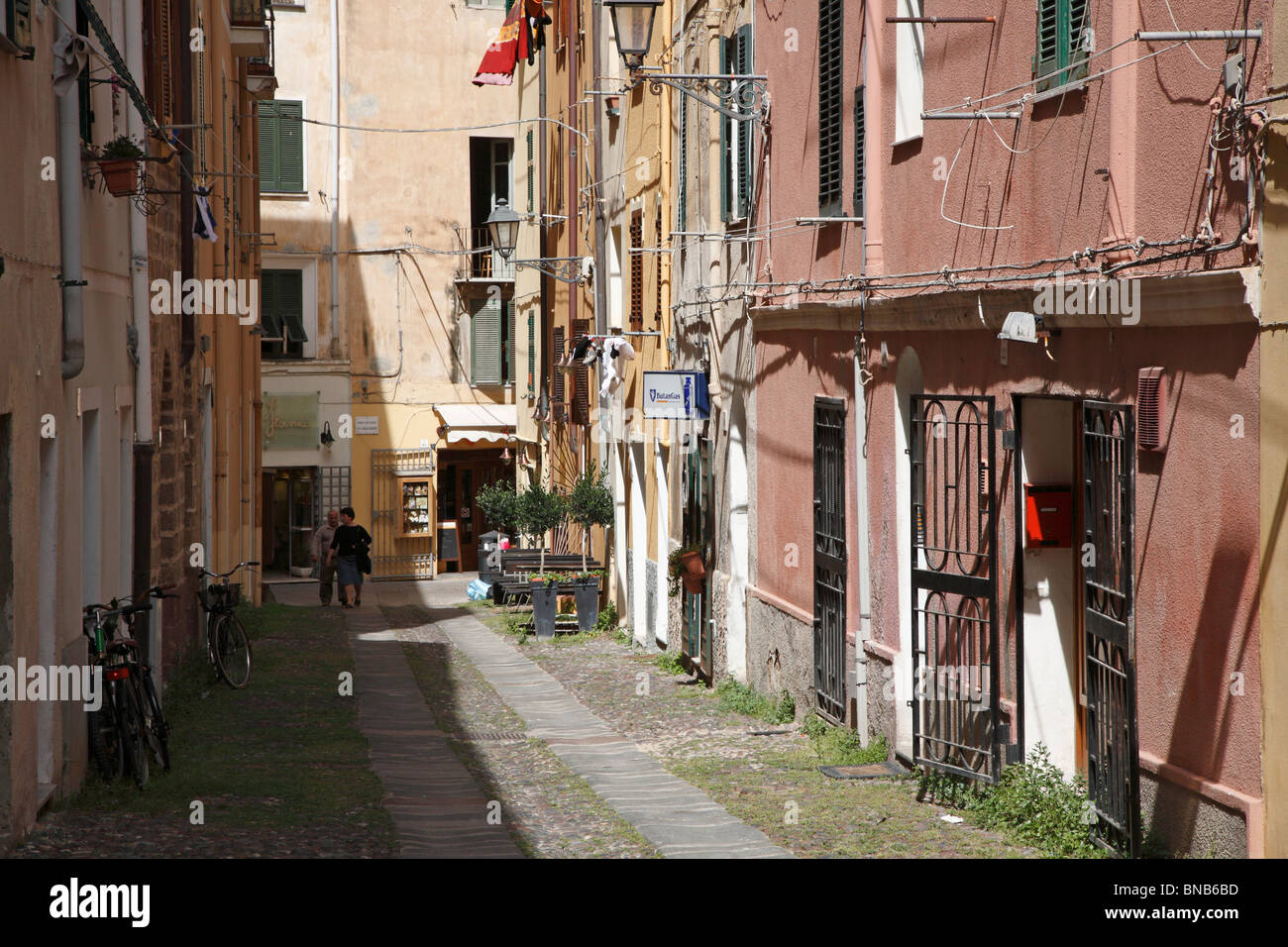 Altstadt, Alghero, Sardinien Stockfoto