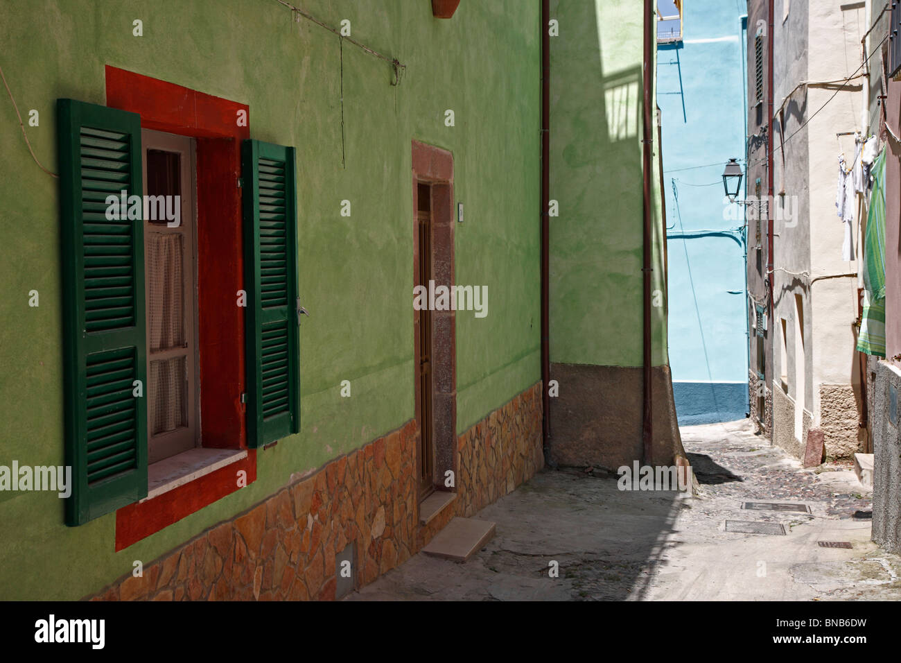 Straße Detail, Bosa, Sardinien Stockfoto
