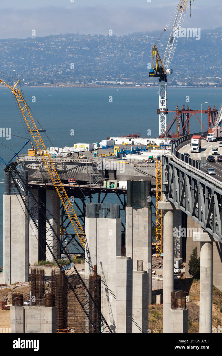 San Francisco-Oakland Bay Brückenbau. Stockfoto