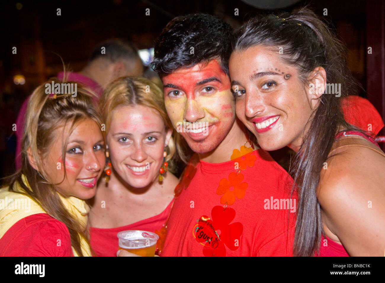 Reihe von Fotos von den Feierlichkeiten in Spanien nach dem WM-Finale zu gewinnen. Aufgenommen in Las Palmas de Gran Canaria Stockfoto