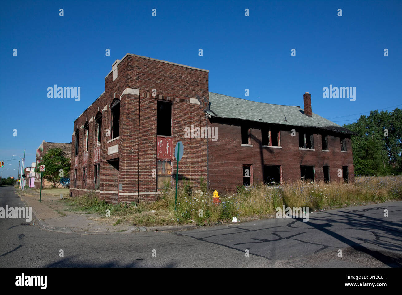 Verlassene Gebäude Detroit Michigan USA Stockfoto