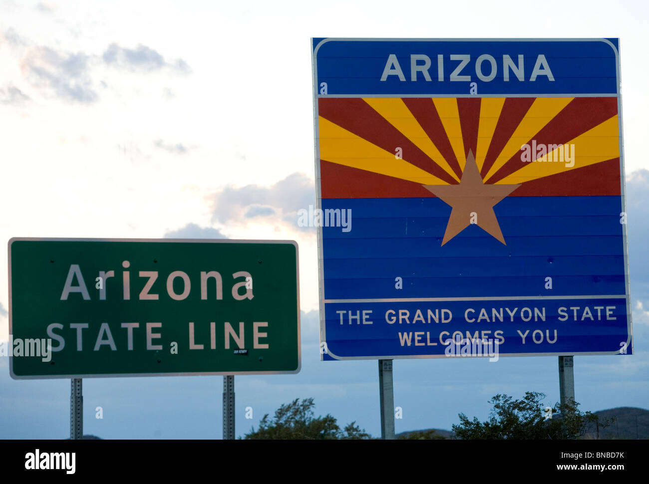 Ein "Herzlich willkommen, Arizona"-Zeichen. Stockfoto
