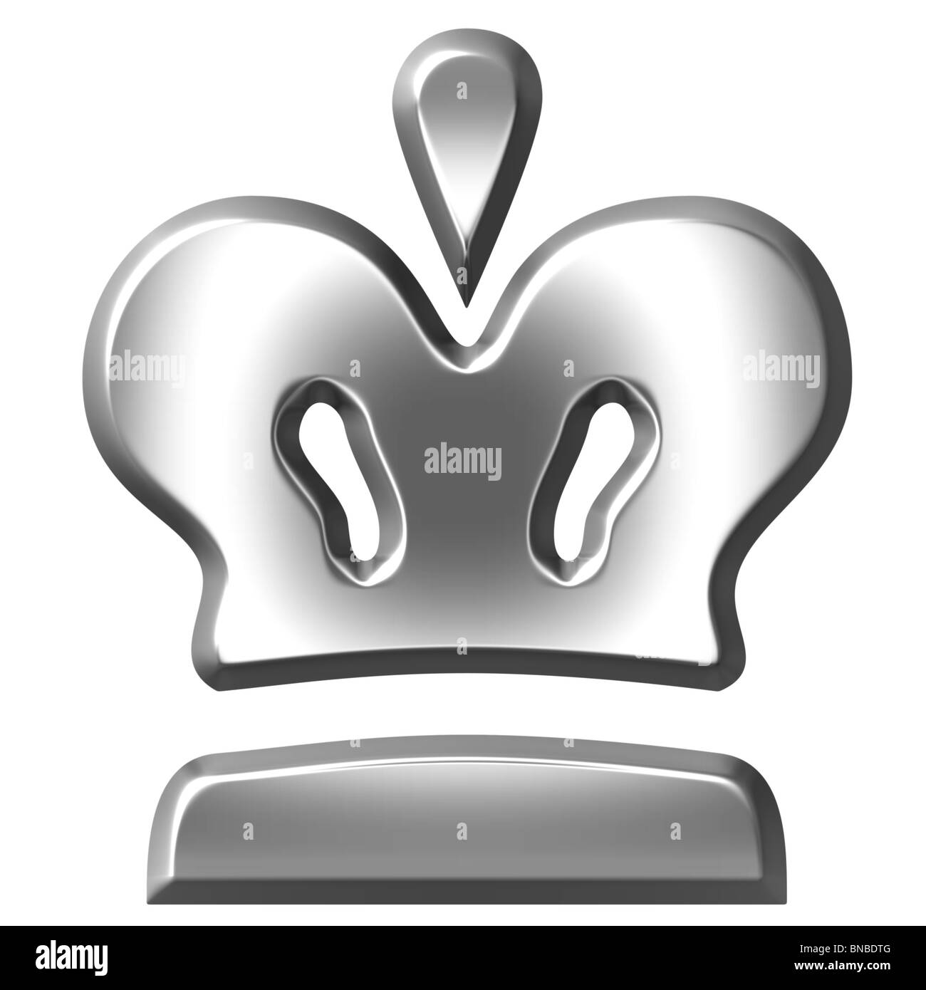 3D silberne Krone Stockfoto