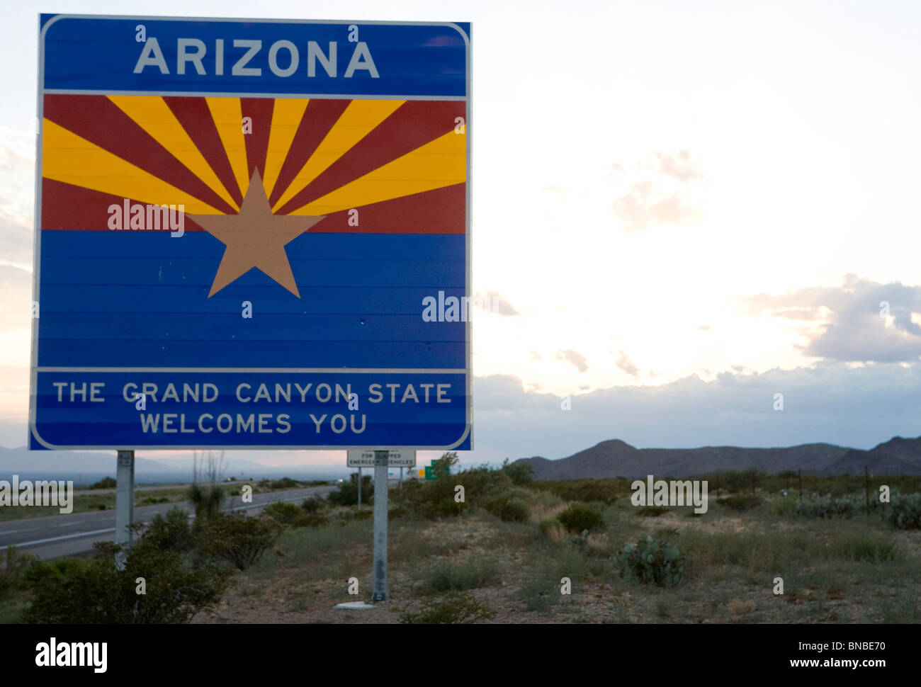 Ein "Herzlich willkommen, Arizona"-Zeichen. Stockfoto