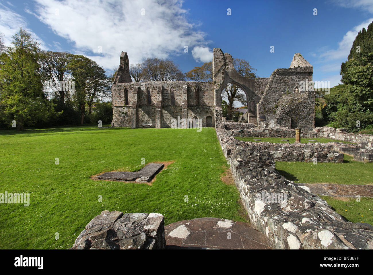 Grey Abbey Kloster, Strangford Lough County Down, Irland. Stockfoto