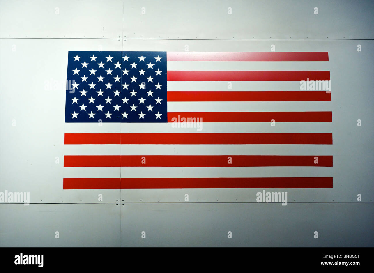Die amerikanische Flagge auf dem Space Shuttle in Houston, Texas, USA Stockfoto