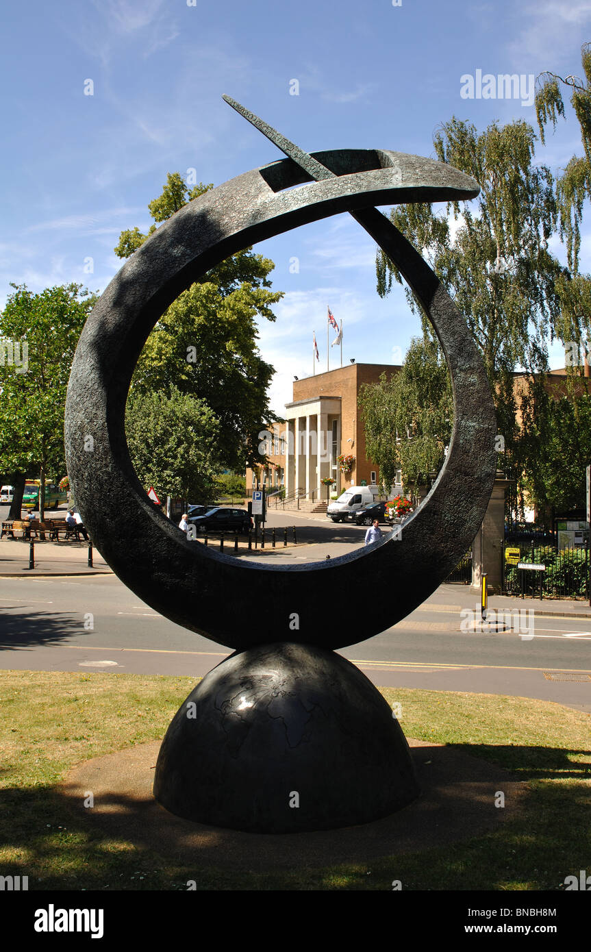 Sir Frank Whittle Skulptur, Rugby, Warwickshire, England, UK Stockfoto