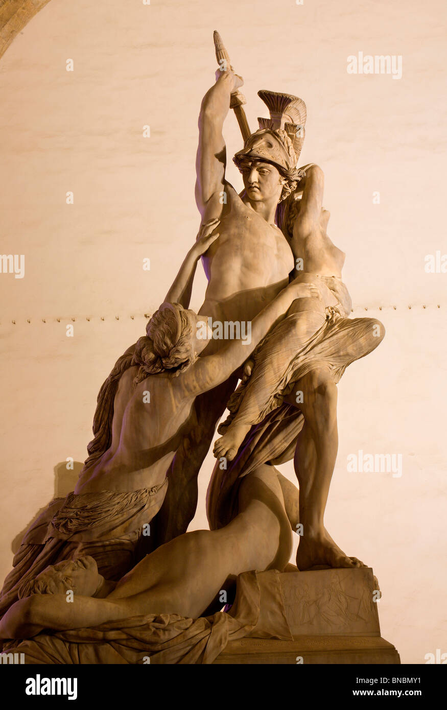 Florenz - hält Neoptolemos Polyxena von Pio Fedi, Loggia dei Lanzi, Florenz, Italien Stockfoto
