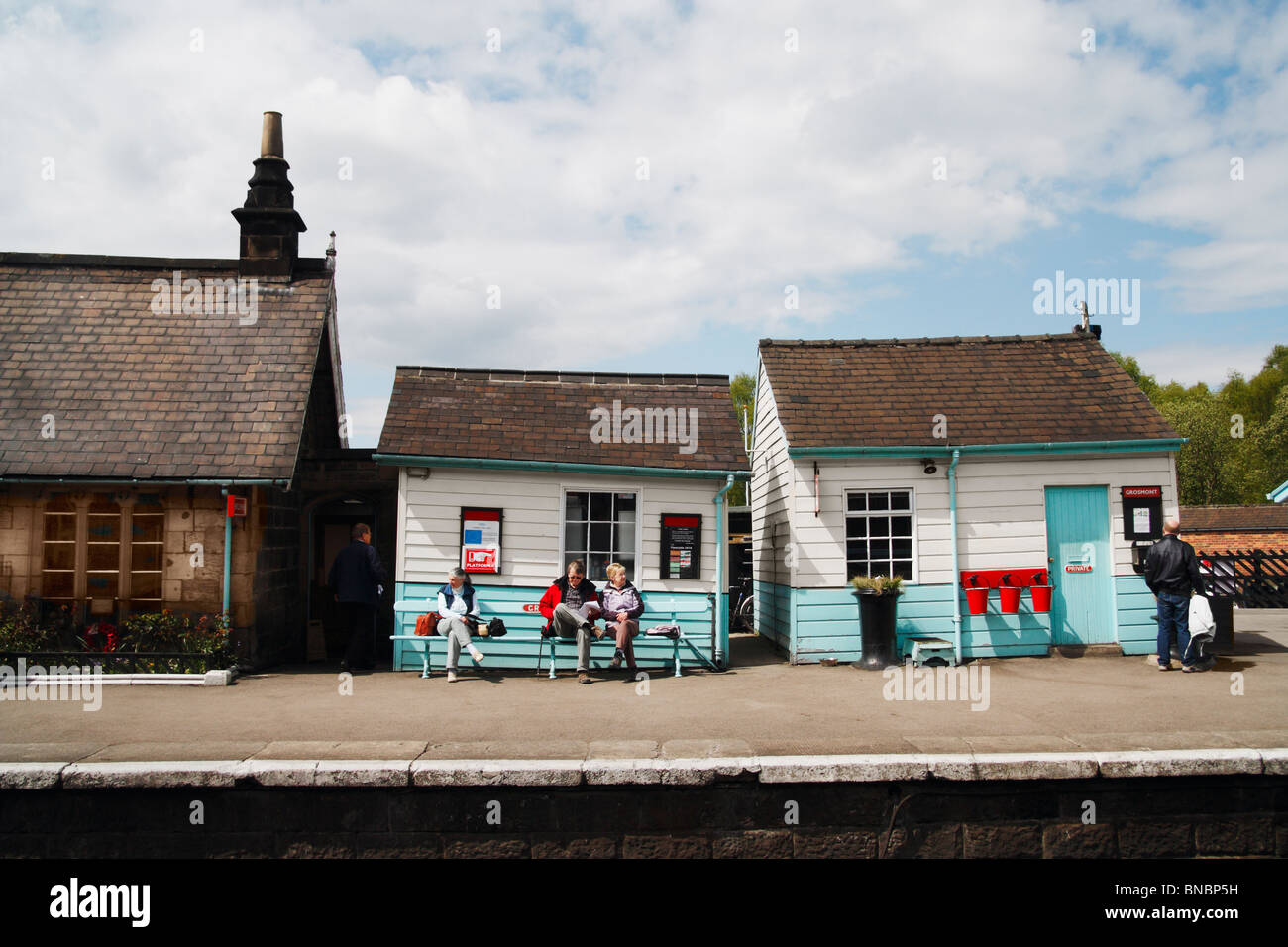 Grosmont Station auf der North Yorkshire Moors Railway in der Nähe von Whitby Stockfoto