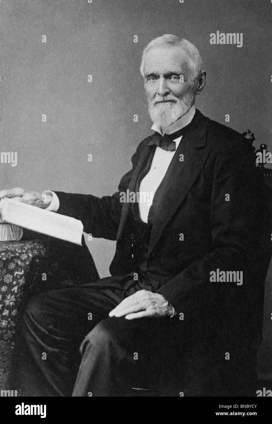 Portrait-Foto ca. 1880 s von Jefferson Davis (1808 – 1889) - Präsident der Konföderierten Staaten von Amerika von 1861 bis 1865. Stockfoto