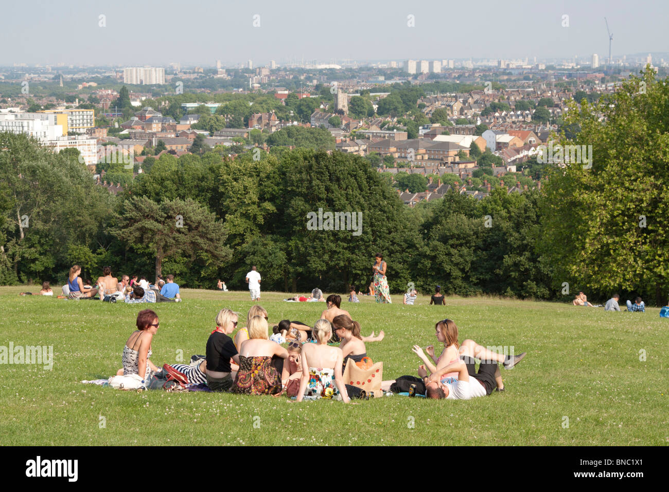 Blick über London - Alexandra Park - Haringey. Stockfoto