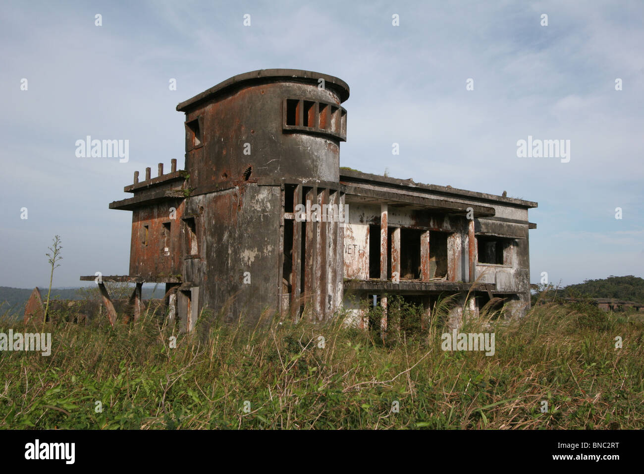 Verwaltungsgebäude am Bokor Hill Station, Kampot, Kambodscha Stockfoto