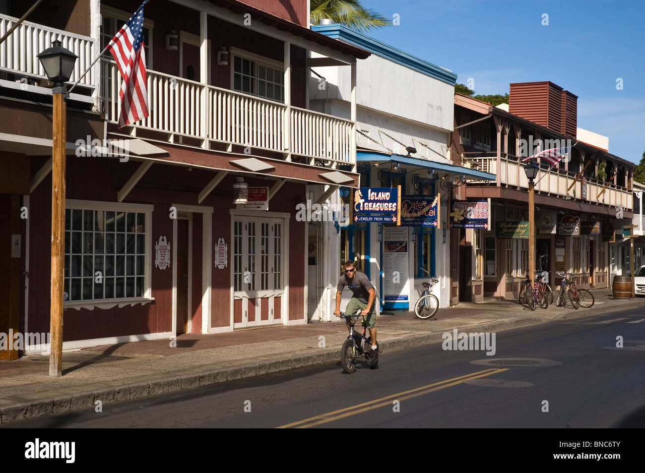 Elk284-4124 Hawaii, Maui, Lahaina, Front St., Wanderpfade, Straßenszene Stockfoto