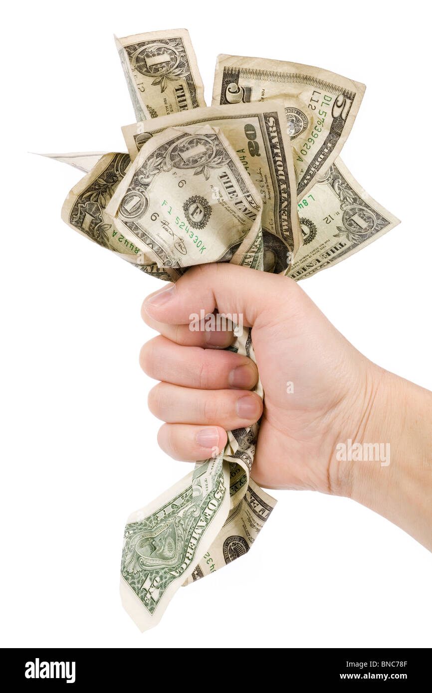 eine Hand voll von us-Dollar, Finanzkonzept Stockfoto
