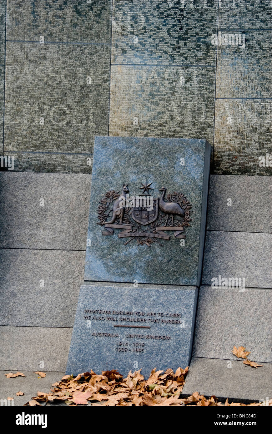 Australian War Memorial, Hyde Park, London, England Stockfoto