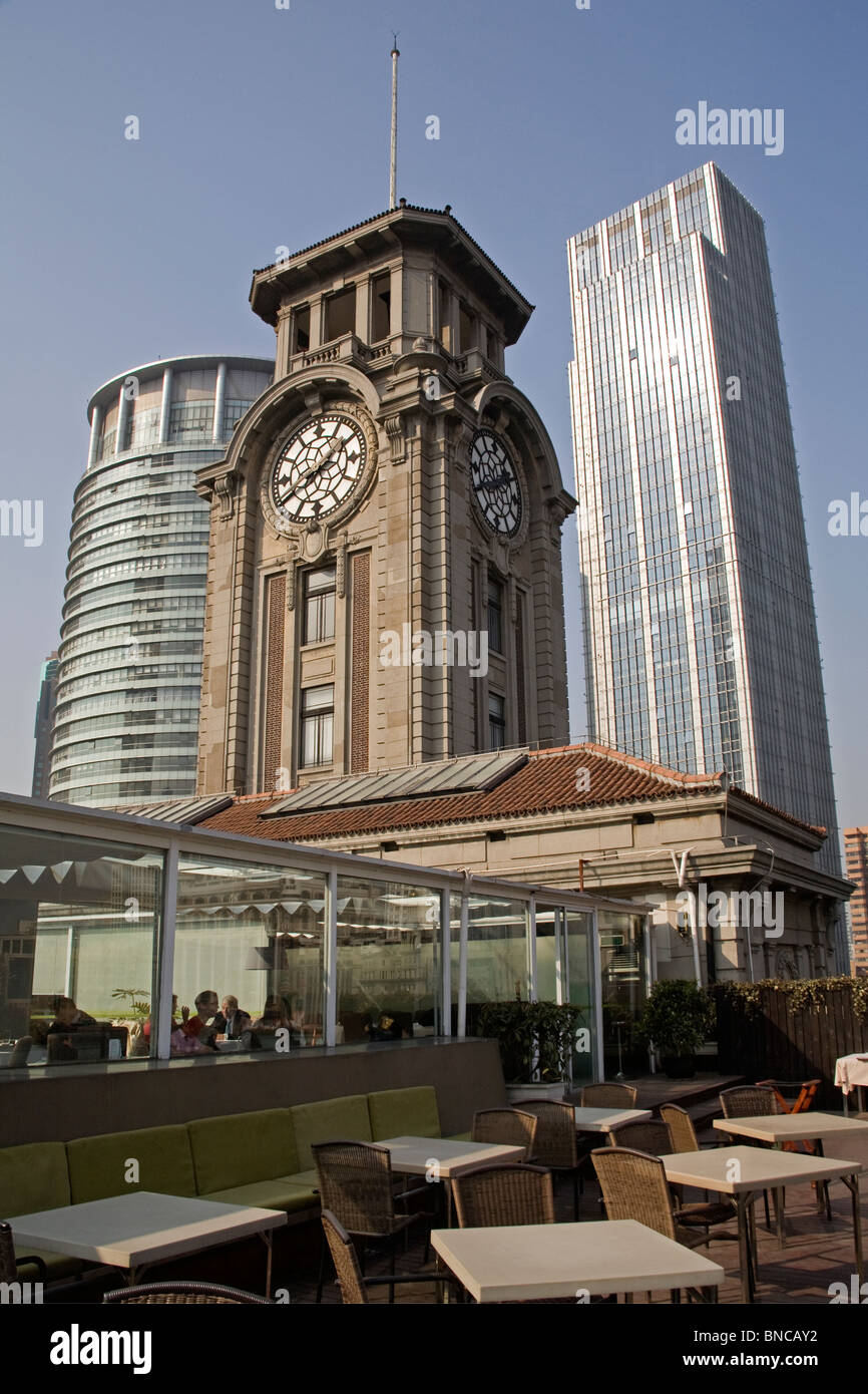 Uhrturm von Shanghai Kunstmuseum ehemalige Racing Club, Volksplatz, Shanghai Stockfoto