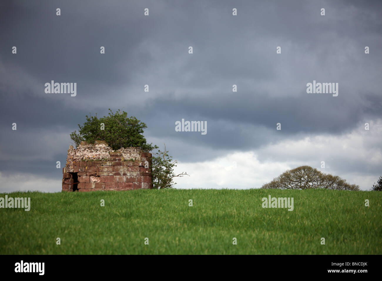 Steinigen Sie Monument neben A519 in der Nähe von Forton Shropshire Stockfoto