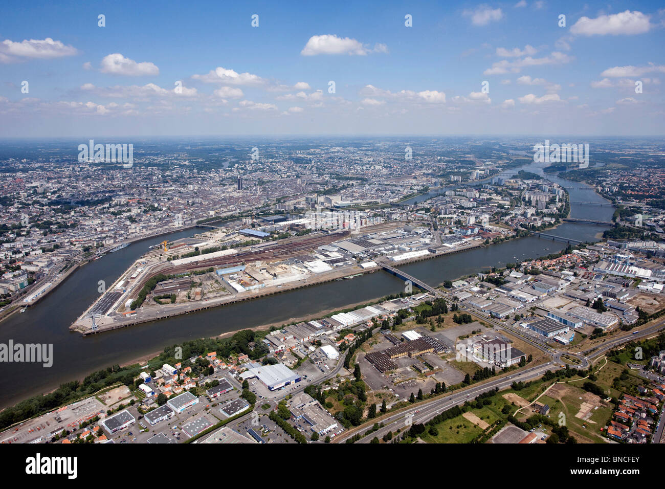 Ile de Nantes, Flussinsel (44) Stockfoto