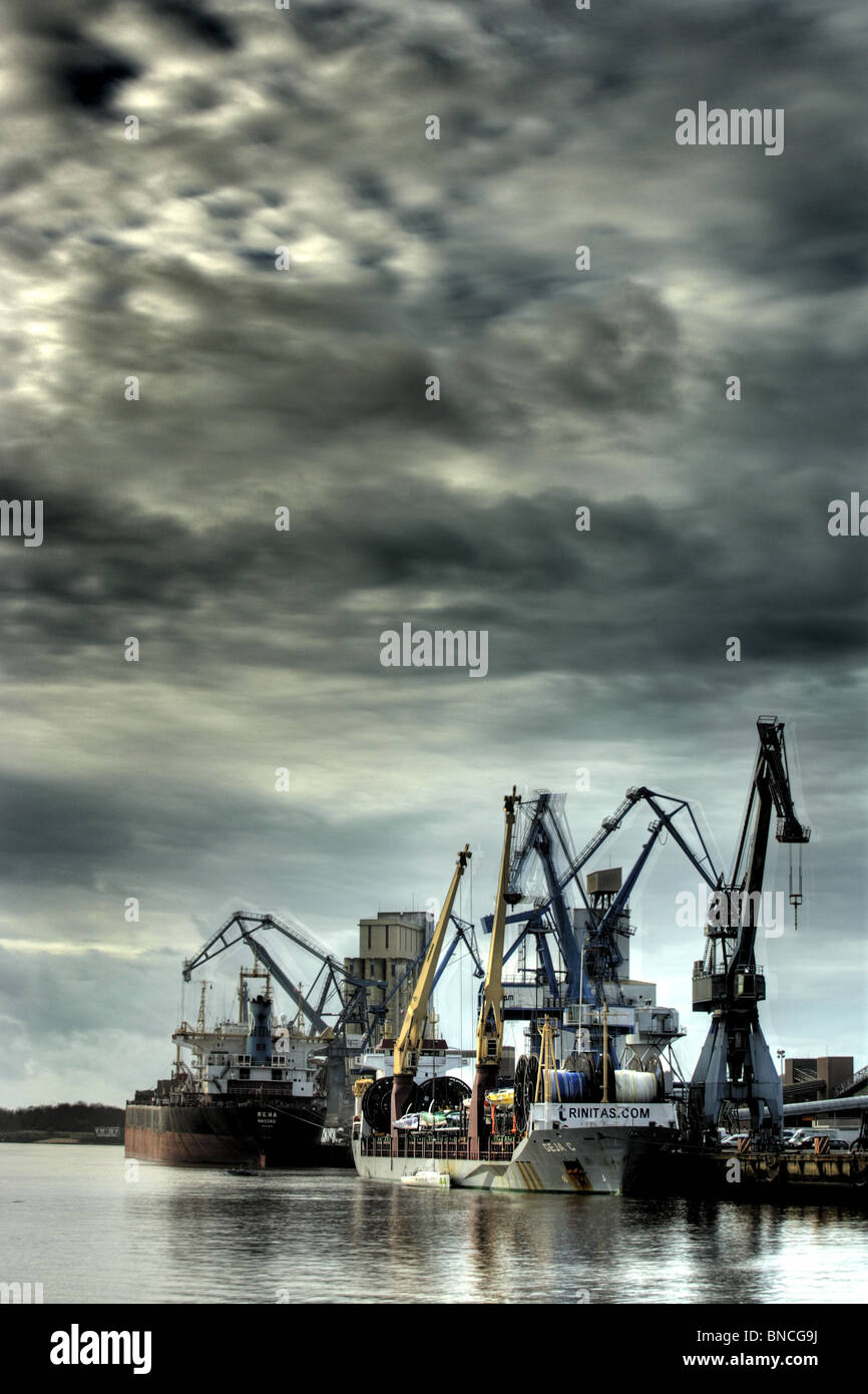 Kommerziellen Hafen von Lorient Stockfoto