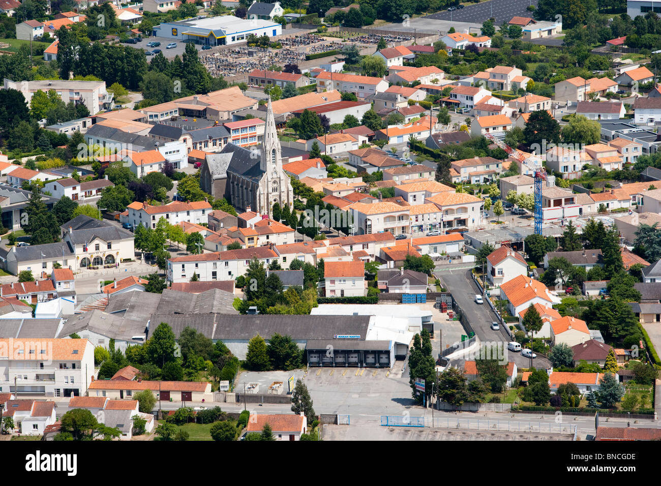 Luftbild: Les Sorinières Stockfoto