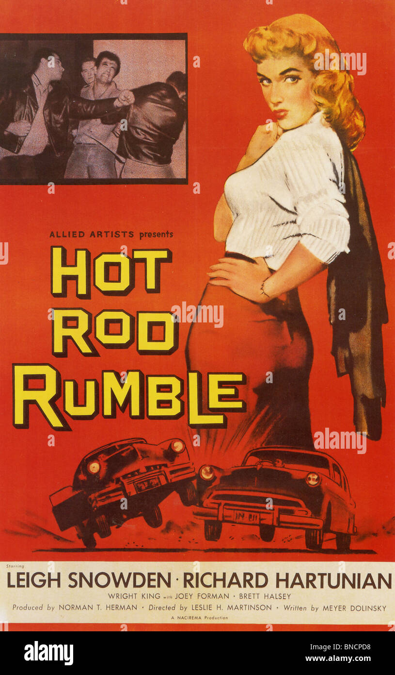 HOT ROD RUMBLE Poster für 1957 Nacirema Productions Film Stockfoto
